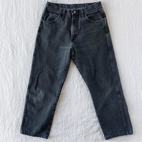 ‼️SOLD‼️ Vintage Rustler 90s worn in faded black boyfriend jeans - Picture 4 of 8